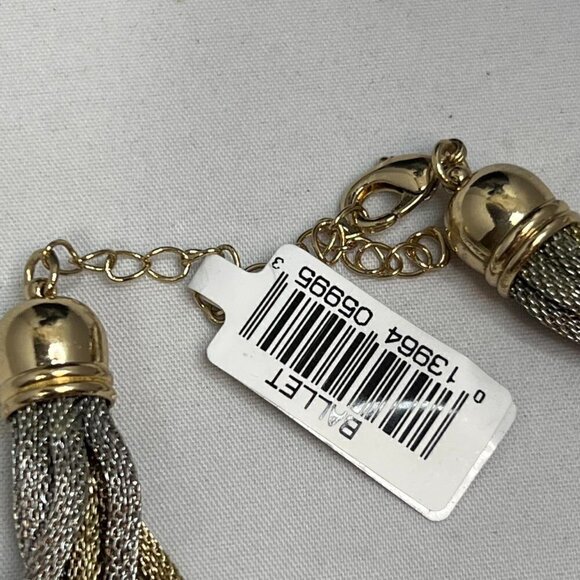 Ballet silver and gold corded chain with hammered gold beads necklace - Picture 6 of 7